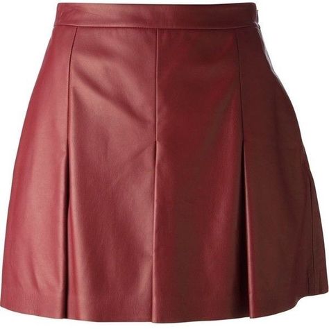 Skirt Png, Red Pleated Skirt, Fall Leather, Outfit Png, Red Mini Skirt, Leather Skirts, Fashion Articles, Red Skirt, Chic Leather