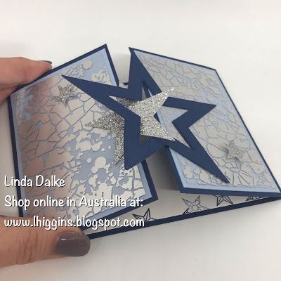 Linda Dalke: Video Tutorial: So Many Stars Interlocking Gatefold card Star Cards Handmade, Half Star Illusion Card Tutorial, So Many Stars Stampin Up Cards, Cards With Stars Handmade, Stitched Stars Su Cards, Diamond Flip Fold Card, Cards With Stars, Christmas Cards With Stars Handmade, Cards With Stars On Them