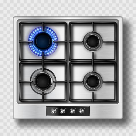 Gas stove top view with blue flame and s... | Free Vector #Freepik #freevector #circle #light #kitchen #fire Kitchen Top View Photoshop, Kitchen Top View Png, Kitchen Top View, Black Gas Stove, Kitchen Stove Top, Png Top, Table Top View, Gas Stove Top, Furniture Design Sketches