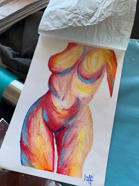 Oil Pastel Body Drawing, Naked Body Oil Paint, Paint Pictures, Body Image Art, Oil Pastels Painting, Oil Pastel Art, Oil Pastel Drawings, Gcse Art, True Art