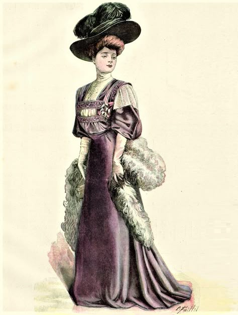 1910 Fashion Plate, 1907 Fashion, 1900s Women, 1908 Fashion, Edwardian Fashion Plates, Edwardian Era Fashion, Edwardian Costumes, 1900 Fashion, Fashion Decades