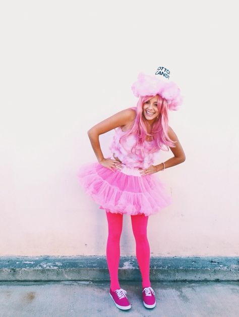 Easy DIY Halloween Costume Ideas with tutus Cotton Candy Costume Diy, Halloween Cotton Candy, Diy Ninja Turtle Costume, Cotton Candy Costume, Last Minute Costume Ideas, Karneval Diy, Candy Costume, Cookie Monster Costume, Cupcake Costume