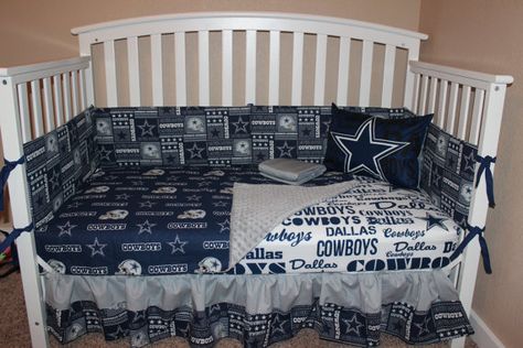 Dallas Cowboys 5 Piece Crib Bedding Set by DeltaAnnsCreations Boy Nurseries Ideas, Nurseries Ideas, Cowboy Nursery, Cabin Mansion, Handmade Crib, Cowboys Pictures, Infant Crib, Boy Nurseries, Dallas Cowboys Pictures