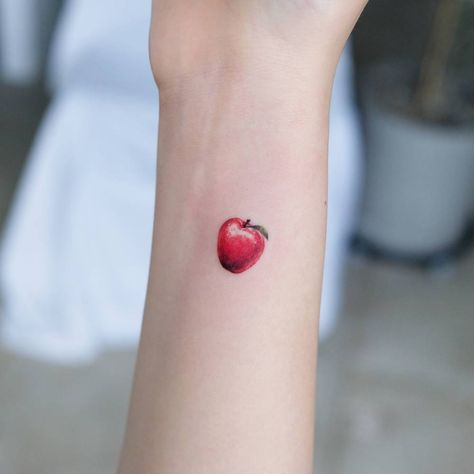 Pomegranate Tattoo, Teacher Tattoos, Apple Tattoo, Skeleton Hand Tattoo, Petite Tattoos, Wrist Tattoo, Girly Tattoos, Tattoos For Daughters, Little Tattoos