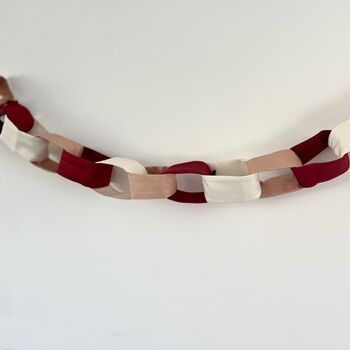 Fabric Paper Chain, Fabric Chain Garland, Christmas Paper Chains Garland, Christmas Paper Chain, Paper Chain Garland, Christmas Cubicle, Christmas Paper Chains, Cubicle Decorations, Christmas Cubicle Decorations