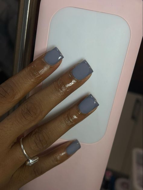 Matte Nails, Square Nails, Soft matte nails, Diy Nails Matte Natural Nails Short, Matte Short Square Nails, Fall Manicure And Pedicure Ideas, Square Flare Acrylic Nails, Square Natural Nail Designs, Cadet Blue Nails, Short Acrylic Fall Nail Designs, Short Grey Nails Ideas, November Nails Short Square