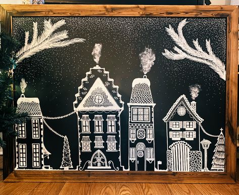 Winter Window Display, Christmas Window Painting, Christmas Window Display, Christmas Windows, Winter Window, Christmas Chalkboard, Talk Nerdy To Me, Chalkboard Ideas, Christmas Window