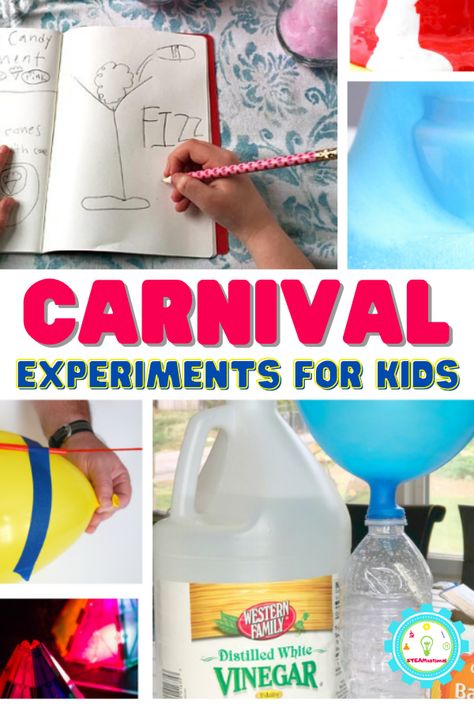 Fair Themed Activities, Circus Camp Activities, Science Carnival Games, Carnival Science Experiments, Circus Science Activities For Preschool, Fair Activities For Kids, Carnival School Activities, Circus Stem Activities For Kids, Carnival Preschool Activities