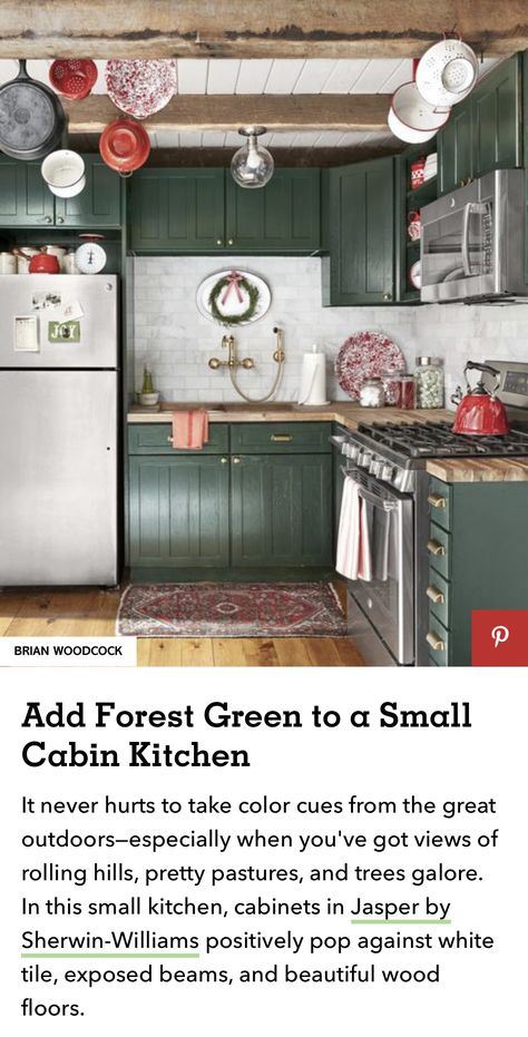 Rustic Cabin Kitchen, Dapur Rustic, Layout Web, Kabinet Dapur, Hank Williams Jr, Rustic Kitchen Design, Cabin Kitchens, Green Cabinets, Kitchen Farmhouse