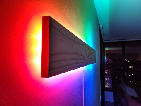 A super simple DIY project for creating a WiFi controlled RGB LED art display Wall Lights Diy, Led Wall Decor, Lighting Diy, Led Lighting Diy, Led Projects, Led Wall Art, Led Diy, Led Wall Lamp, Diy Lamp