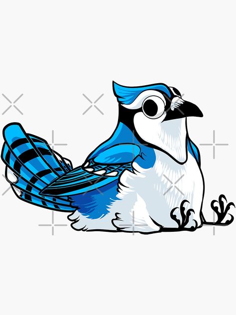 "Fat Blue Jay Sticker" Sticker by PaleoPanthera | Redbubble Blue Academia Aesthetic, Fat Bird, Art Merch, Cottage Inspiration, Blue Jays, Blue Jay, Pinterest Board, Drawing Techniques, Cartoon Drawings