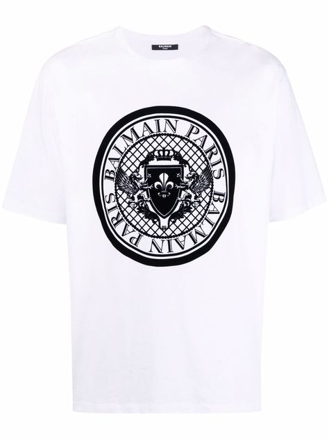 Shop or share your style of the product on ModeSens! White/black cotton logo-print cotton T-shirt from Balmain featuring logo print to the front, flocked logo, crew neck, short sleeves and straight hem. Balmain Man, Balmain Men, Tee Shirt Homme, Cotton Logo, White T Shirt, White Tshirt, Logo Print, Cotton T Shirt, Black Cotton