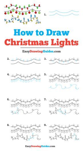 How to draw Christmas Lights. Very cute!!! Draw Christmas Lights, Christmas Present Drawing, Christmas Lights Drawing, Draw Christmas, Christmas Window Painting, Christmas Tree Drawing, Bullet Journal For Beginners, Easy Drawing Tutorial, Christmas Chalkboard