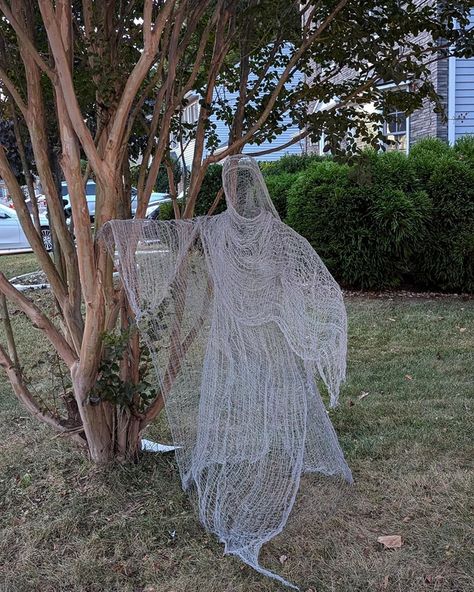 Tried my hand at a chicken wire ghost this year Chicken Wire Ghosts Diy, Chicken Wire Ghost, Wire Ghosts, Ghost Diy, House Decorations, Halloween Images, Find Objects, Chicken Wire, A Chicken