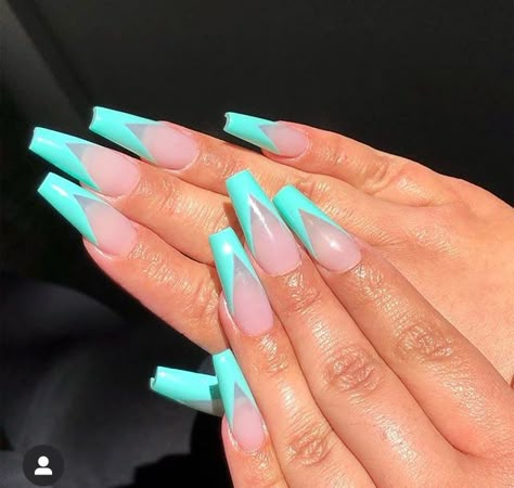 Nails Turquoise, Teal Acrylic Nails, Nails Teal, Ongles Gel French, Teal Nail Designs, Tiny Luxury, Ombre Gel Nails, Ombre Acrylic, Teal Nails