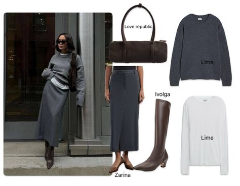 Gray Maxi Skirt Outfit, Grey Maxi Skirt Outfit, Gray Sweater Outfit, Gray Maxi Skirt, Maxi Skirt Outfit, Grey Maxi Skirts, Grey Maxi, Maxi Skirt Outfits, Sweater Outfit