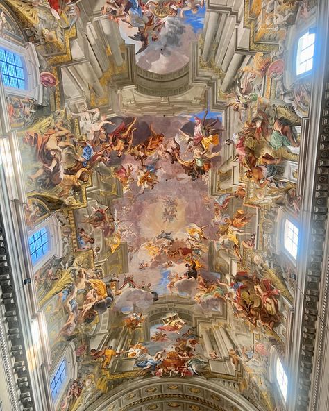 Had to visit some churches for the beautiful ceiling paintings that was in every church we visited there 🎨⛪️ #rome #romeitaly #romechurches #romeoutfit #romestatute Ceiling Paintings, Church Artwork, Rome Painting, Rome Outfits, Roman Church, Ceiling Painting, Church Interior, Rome Italy, All Saints