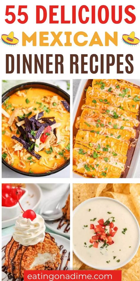 Simple Mexican Dinner Recipes, Mexican Weeknight Dinner, Tasty Mexican Recipes, Mexican Supper Ideas, Mexican Entrees Main Dishes, Mexican Style Recipes, At Home Mexican Food, Mexican Dinner Party Recipes, Family Friendly Mexican Meals