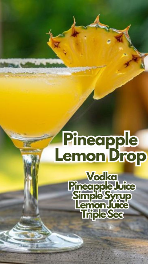 Pineapple Drinks Alcohol, Pineapple Lemon Drop, Fresh Pineapple Cocktail Recipe, Simple Drink Recipes Alcoholic, Lemon Juice Cocktail Drink Recipes, Beef And Broccoli Lo Mein, Tequila Lemon Drop, Homemade Beef And Broccoli, Pineapple Juice Cocktails