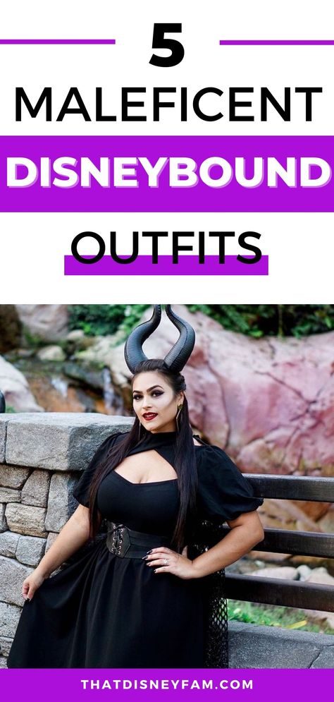 maleficent disneybound outfits Maleficent Diy Costume Women, Disneybound Outfits Maleficent, Plus Size Maleficent Costume, Simple Maleficent Costume, Maleficent Disneybound Inspired Outfits, Disneybound Villains Inspired Outfits, Diy Maleficent Costume Women, Disney Bounding Villains, Disneybound Outfits Halloween