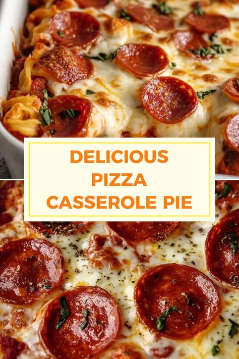 A scrumptious Pizza Casserole Pie featuring layers of cheese, pepperoni, and a flaky crust. This pin showcases its deliciousness through images that highlight every mouth-watering detail. Pie Crust Pizza, Cozy Gathering, Buttery Pie Crust, Roast Zucchini, Tasty Lunch, Pizza Casserole, Hearty Casseroles, Pizza Flavors, Slice Of Heaven