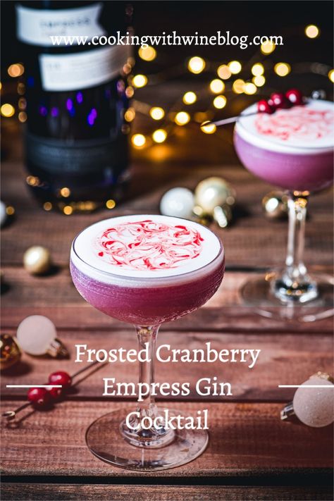 A delicious cranberry cocktail made with Empress 1908 Gin [sponsor] Cranberry Bitters Cocktails, Empress Gin Drinks, Cocktails With Empress Gin, Empress Gin Fall Cocktail, Empress Gin Holiday Cocktail, Empress Gin Christmas Cocktail, Christmas Gin Drinks Cocktail Recipes, Empress Gin Martini, Christmas Cocktail With Gin