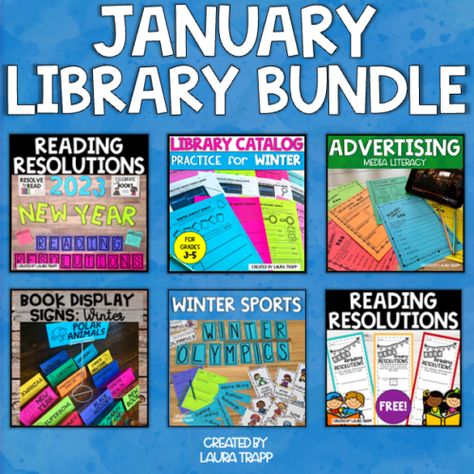 January Library Lessons • The Trapped Librarian Stage For Engagement, Bookish Ideas, School Library Book Displays, Library Center, Library Book Displays, Elementary School Library, Library Activities, Winter Books, Reading Library