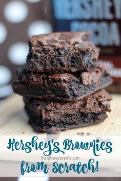 Delicious Hershey's Brownies from Scratch - BusyBeingJennifer.com Hersheys Best Brownies Recipe, Gooey Brownies From Scratch, Ooy Gooy Brownies, Gooey Fudge Brownies, Hershey Brownie Recipe Cocoa, Hersheys Brownie Recipe, Hersheys Cocoa Brownies, Hershey Cocoa Brownies, Hershey Brownie Recipe