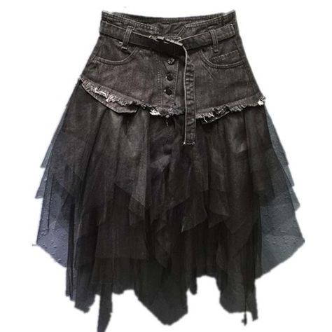 Skull Skirts, Ragged Skirt, Stile Punk Rock, Underground Style, Ropa Upcycling, Gothic Skirt, Gothic Chic, Gothic Skirts, Chic Skirts