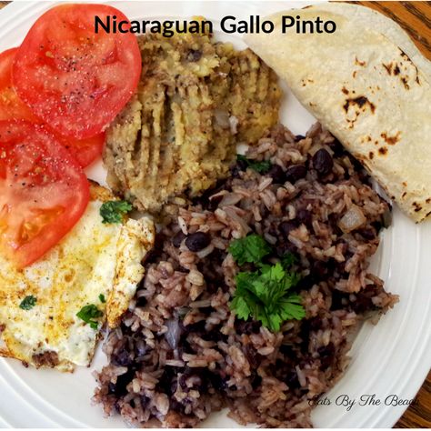 Gallo Pinto Recipe, Nicaraguan Recipes, Nicaraguan Food, Brunch Sides, Pinto Bean Recipes, Gallo Pinto, Breakfast Meat, Rice And Beans, Dairy Free Eggs