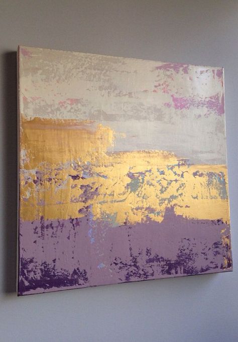 Abstract Pastel Painting 24x24 Gold Abstract Cream Purple Peisaj Abstract, Canvas For Beginners, Gold And Purple, Tableau Art, Beginner Painting, Pastel Painting, Pics Art, Abstract Paintings, Art Abstrait