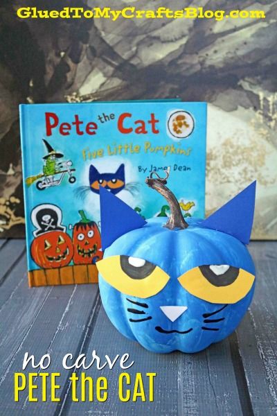 Pete The Cat Pumpkin Ideas, Pet The Cat Pumpkin, Favorite Book Pumpkin Decorating, Pumpkin Decorating From A Book Character, Literature Pumpkin Decorating, Pete The Cat Pumpkin Painting, Pumpkin Characters From Books 1st Grade, Character Pumpkin Ideas Storybook, Storybook Pumpkin Ideas Easy