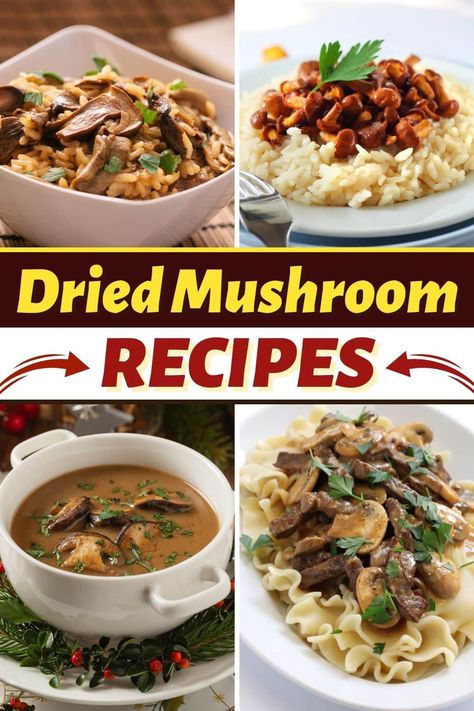 These dried mushroom recipes can't be topped! from soup to stir-fry to risotto, you'll never look at mushrooms the same way again. Mushroom Soup Using Dried Mushrooms, Mushroom Soup Dried Mushrooms, Dried Mushroom Soup Recipes, Recipes Using Dried Mushrooms, Recipes With Dried Mushrooms, Dried Mushroom Soup, Dried Mushrooms Recipes, Dried Mushroom Recipes, Dry Mushroom Recipes