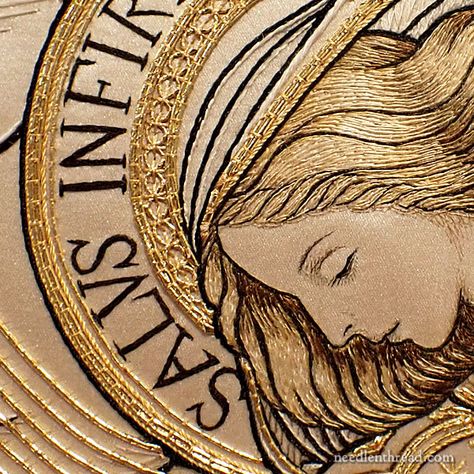 Art Deco Embroidery, Good Morning My Friends, Religious Embroidery, I Am Home, Gold Work Embroidery, Dark Tree, Textile Art Embroidery, Good And Bad, Loose Ends