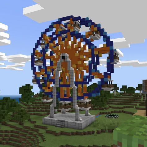 Ferris Wheel Minecraft, Circus Minecraft Build, Minecraft Ferris Wheel, Circus Minecraft, Minecraft Carnival, Minecraft Theme Park, Minecraft Amusement Park, Minecraft Park, Blossom Craft