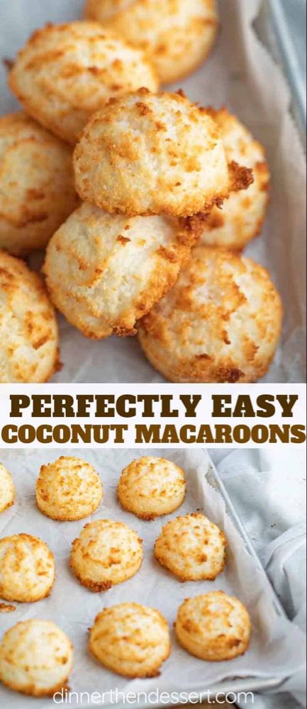 Coconut Macaroons are sweet and chewy, made from coconut flakes, sweetened condensed milk, almond and vanilla flavor, and incredibly EASY to make! #coconut #macaroons #macarons #dessert #baking #cookies #christmas #easter #dinnerthendessert Macaroons With Meringue Powder, What To Do With Coconut Flakes, Easy Coconut Macaroons Recipe, Condensed Coconut Milk Recipes Desserts, Things To Make With Coconut Flakes, Macaroon Recipes Coconut, Recipes Using Sweetened Condensed Coconut Milk, Coconut Milk Cookies Recipes, Cookies Made With Condensed Milk