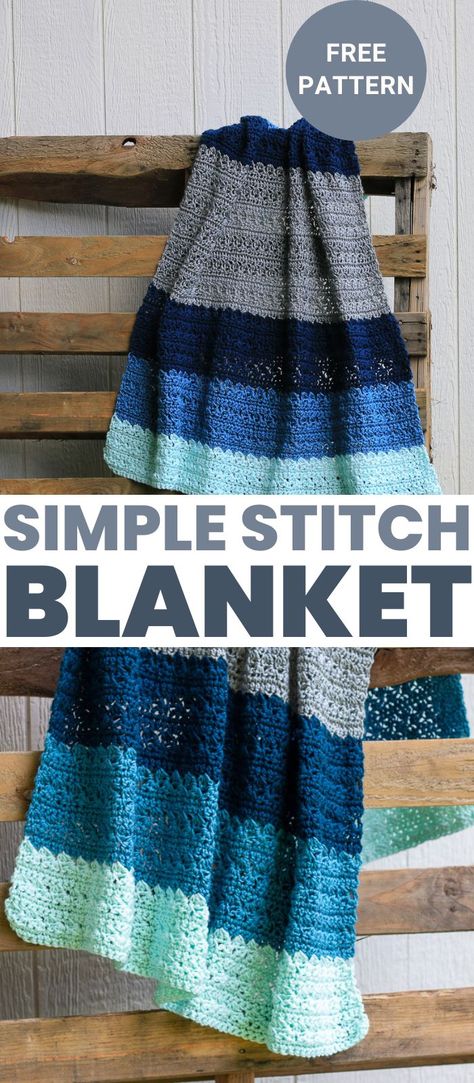 Easy Crochet Blankets Free, Chunky Crochet Throw Blanket, Quick Crochet Blanket, Afghan Crochet Patterns Easy, Modern Haken, Crochet Blanket Diy, Christmas Crochet Blanket, Striped Crochet Blanket, Fast Crochet