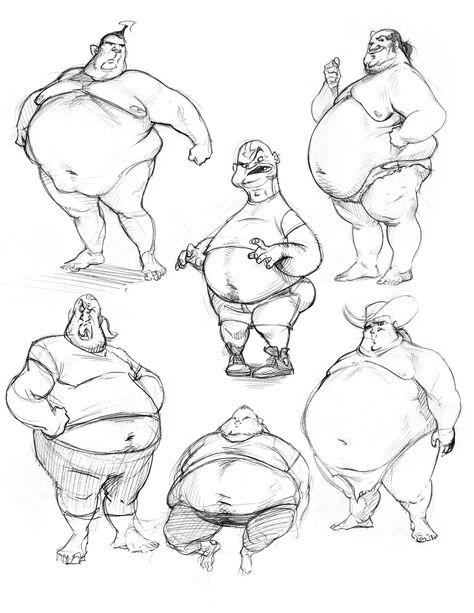 Man Body Reference Drawing, Fat Man Drawing, Fat Drawing, Drawing Person, Fat Person, Fat Character, Drawing Arms, Male Face Drawing, Small Drawing