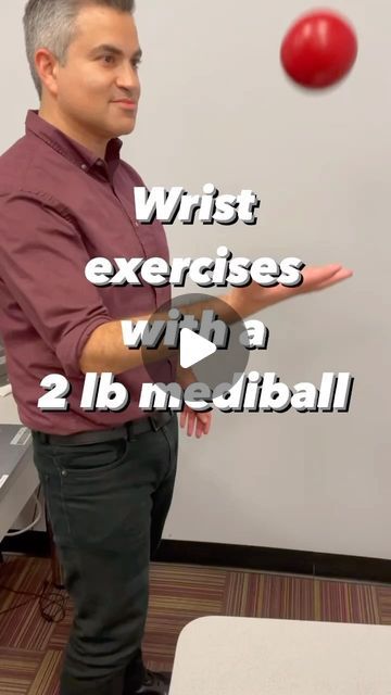 Eli Yovits OTR/L, CHT on Instagram: "✨Wrist exercises with the mediball✨

☄️This is a 2 lb mediball. All exercises can be graded down by using a regular ball with no extra weight, or graded up by increasing the weight in the balance.

1️⃣Weight bearing onto the ball on a table with circles in both directions. You can get weight bearing benefits and some wrist extension

2️⃣Grade up by doing the same exercise on the wall. You need increased shoulder and wrist stability for this

3️⃣At the end of the last exercise, lock your shoulder and elbow and slowly roll your fingers down the ball until you have composite extension stretch. Now you have weight bearing, stabilization, and wrist extension stretch all in one!

#handtherapy #handrehab #occupationaltherapy #physicaltherapy #physiotherapy #fi Wrist Stability Exercises, Pronation Exercises, Geriatric Occupational Therapy, Therapy Interventions, Stability Exercises, Wrist Exercises, Therapy Techniques, Weight Bearing Exercises, Occupational Therapy Activities