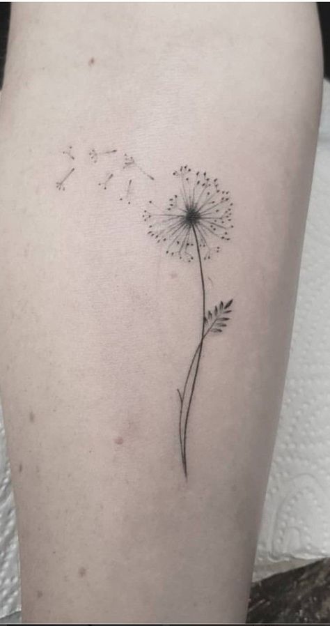 Dandelion Tattoo Back Of Neck, Leg And Arm Sleeve Tattoo Women, Dandelion Rib Tattoo, Dandelions Tattoos For Women, Dandelion Heart Tattoo, Dandelion Tattoo Ribs, Dandelion Tattoo On Shoulder, Dandelion Spine Tattoo, Dandelion Ankle Tattoo