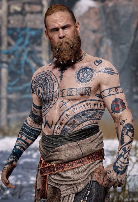 "God of War (2018)" - Baldur Video Game Character, Smart Auto, Game Character, Tattoos