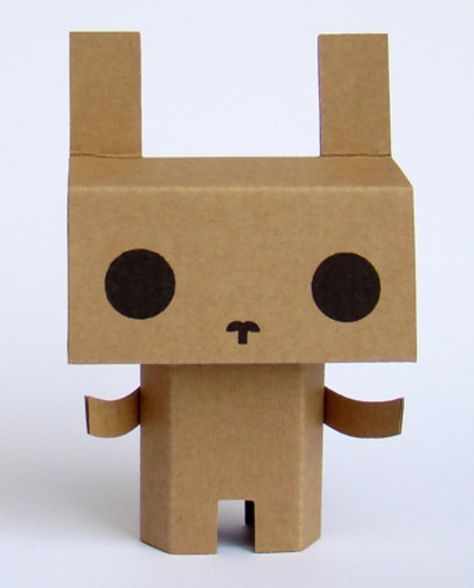 Cardboard Bunny, Paper Robot, Cardboard Toys, Cardboard Sculpture, Paper Toy, Cardboard Art, Kids Ideas, Cardboard Furniture, Bunny Toys