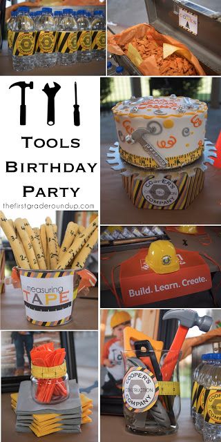 Construction tools 4th birthday party ideas! Tools Birthday Party, Construction Themed Party, Construction Theme Birthday, Construction Theme Birthday Party, Handy Manny, Construction Theme Party, Construction Birthday Party, Construction Birthday Parties, Tool Party