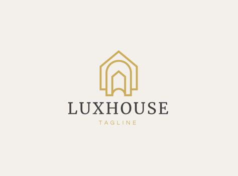 Luxury House Logo by Brand Semut on Dribbble Logo Home Decor, Apartment Logo Design Ideas, Luxury Home Logo, Home Decor Logo Design, Home Design Logo, Home Logo Design Creative, Home Decor Logo Ideas, Home Decor Logo, Logo House