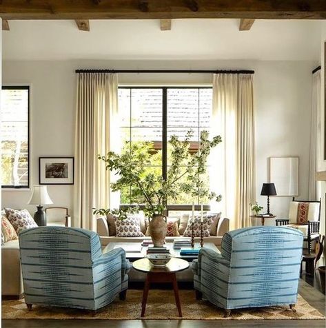 Peter Dunham Interiors, Peter Dunham Fabric, Family Room Layout, Peter Dunham, Cozy Homes, Mountain Lifestyle, Comfortable Furniture, Modern Mountain, Big House