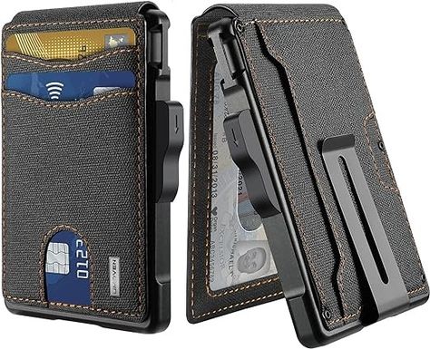 Amazon.com: umoven Wallet for Men - with Money Clip Slim Leather Slots Credit Card Holder RFID Blocking Bifold Minimalist Wallet with Gift Box(denim) : umoven: Clothing, Shoes & Jewelry Best Gadgets For Men, Leather Money Clip, Cool Gadgets For Men, Gadgets For Men, Leather Money Clips, Rfid Blocking Wallet, Best Gadgets, Wallet For Men, Amazon Gadgets