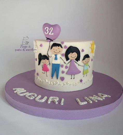 Family cake - Cake by mariana frascella Happy Family Cake Design, Family Cake Ideas Birthdays, Family Birthday Cake Ideas, Birthday Cake For Father Ideas, Birthday Cake For Papa, Cake For Dad, Birthday Cake For Father, Cake For Boyfriend, Happy Anniversary Cakes