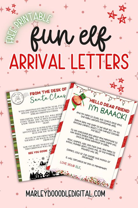 Make your Elf on the Shelf’s arrival extra special with these 4 free printable Elf arrival letters! Whether it’s the elf’s first time or a fun return visit, these letters include one from the desk of Santa. Perfect for adding some holiday magic, these printables are easy to use and great for classrooms or home. Download your free Elf on the Shelf arrival letters today! Elf On The Shelf Ideas Back Notes, Letter From Santa Elf On The Shelf, Elf On The Shelf Ideas Arrival Note, Letter From Santa Introducing Elf, Letter From Santa For Elf On The Shelf, Classroom Elf Arrival Letter, Introducing Second Elf On The Shelf First Time, Elf On The Self First Arrival Letter, Easy Elf On The Shelf Ideas First Night Back