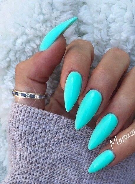 Neon Nail Art - Alyce Paris Bright Blue Nails, Stars Nails, Acrylic Nails Natural, Different Nail Shapes, Stiletto Nail Art, Blue Acrylic Nails, Stiletto Nails Designs, Blue Nail Polish, Super Nails