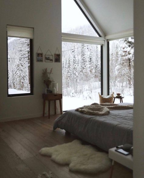 Bedroom Frames, Design Exterior, Floor To Ceiling Windows, Winter House, Large Windows, Dream Home Design, Dream Room, 인테리어 디자인, My Dream Home